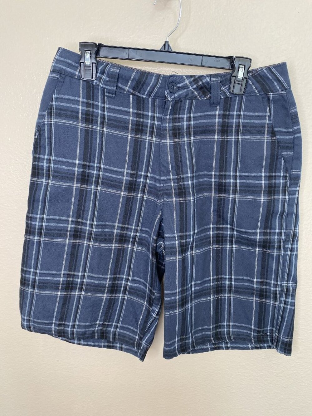 ONeill Mens Plaid Blue Shorts Size 32 Casual Wear Polyester Blend Summer